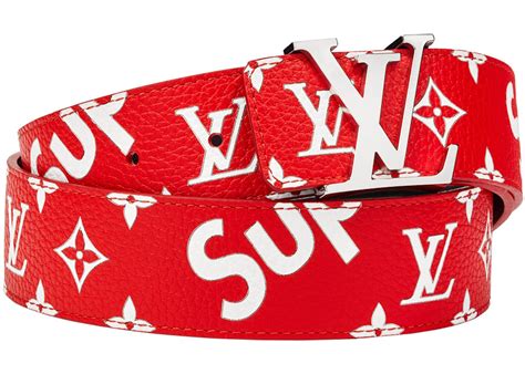 supreme lv belt red|louis vuitton monogram belt.